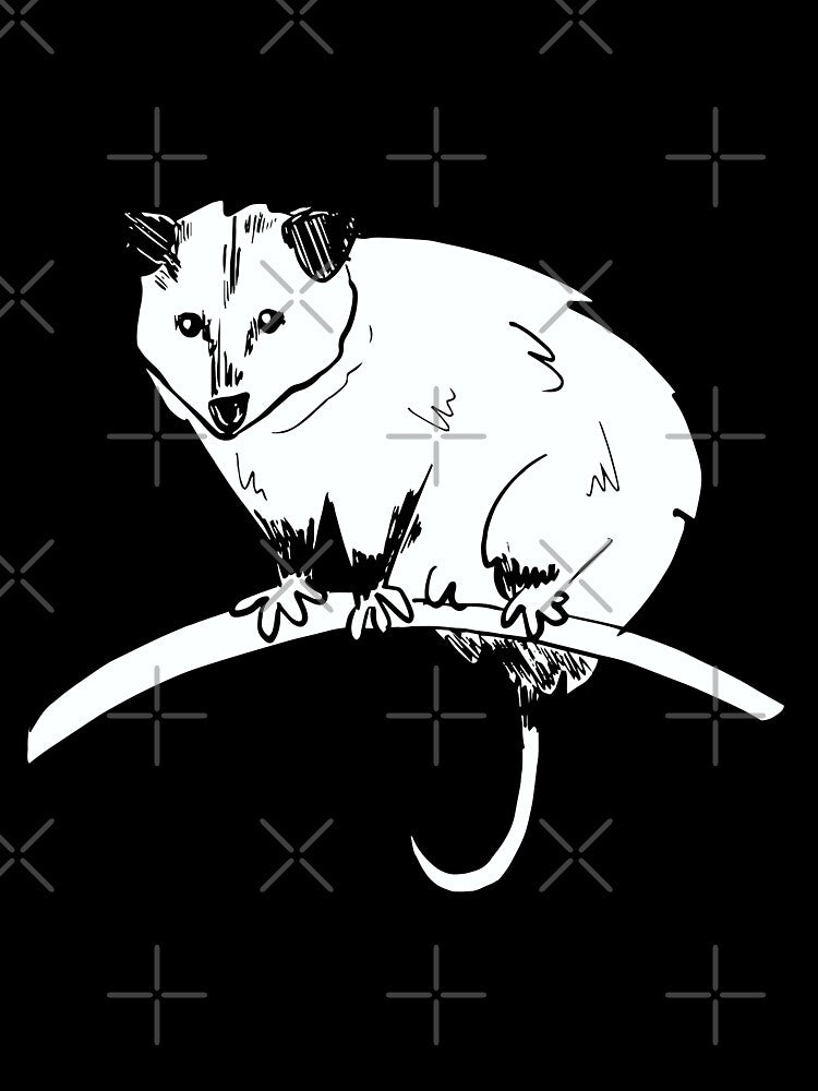 Opossum Drawing Lineart by l-cat