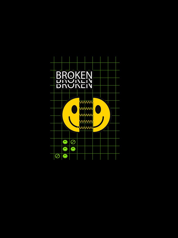Broken Smile Glitch Acid Neon Grid by SmileBringer