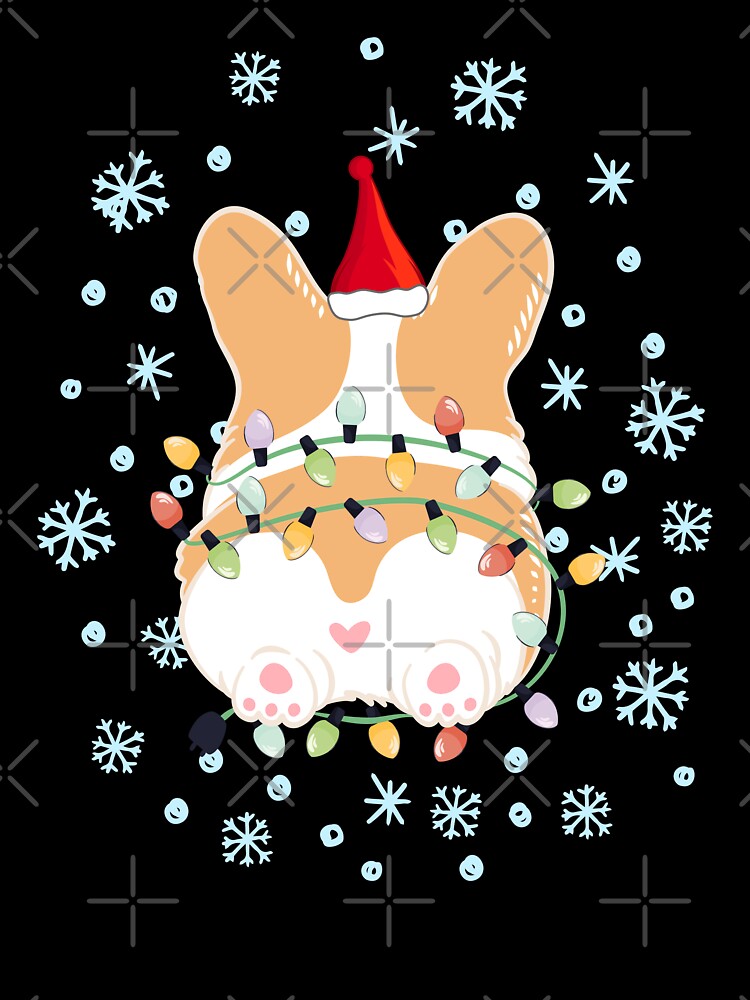 Cute Christmas Corgi Butt - Red 3 by Lulupainting