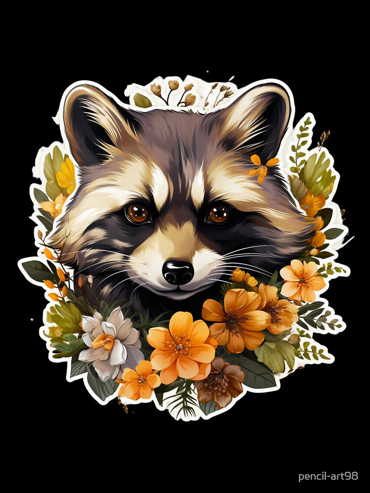 Street Cats  Baby Raccoon Sticker by pencil-art98