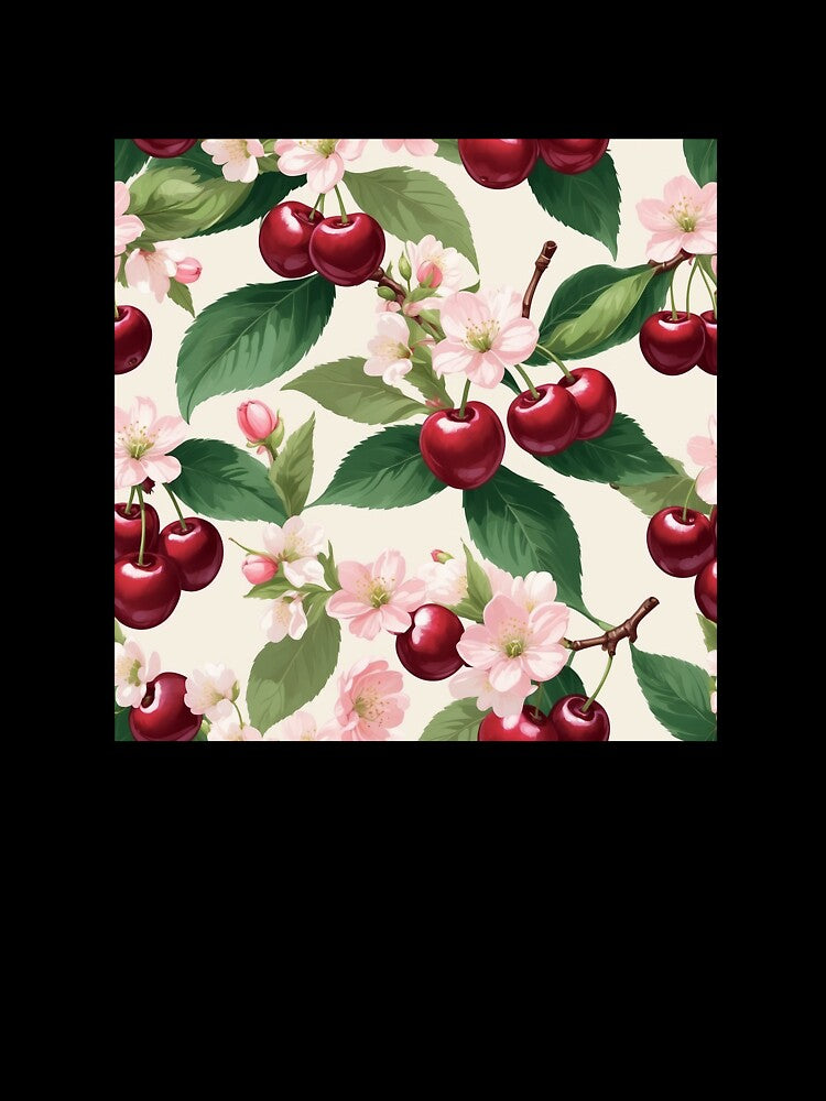 Vintage Cherry Blossom Pattern by Vikart Studio