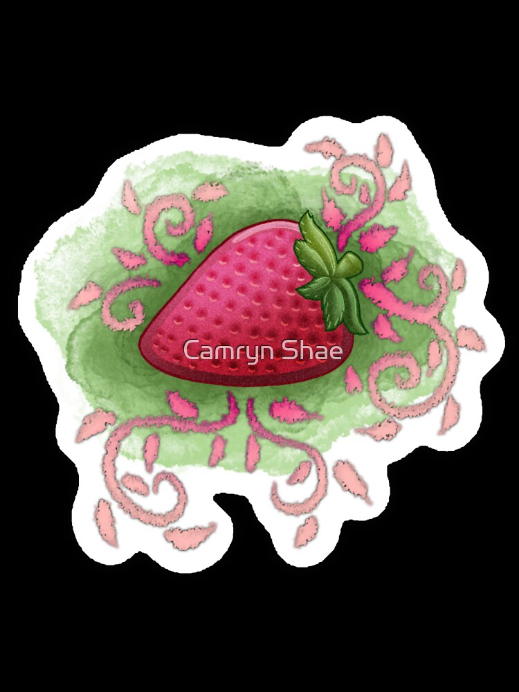 Strawberry Floral Watercolour Design by WeirdCreatureCo
