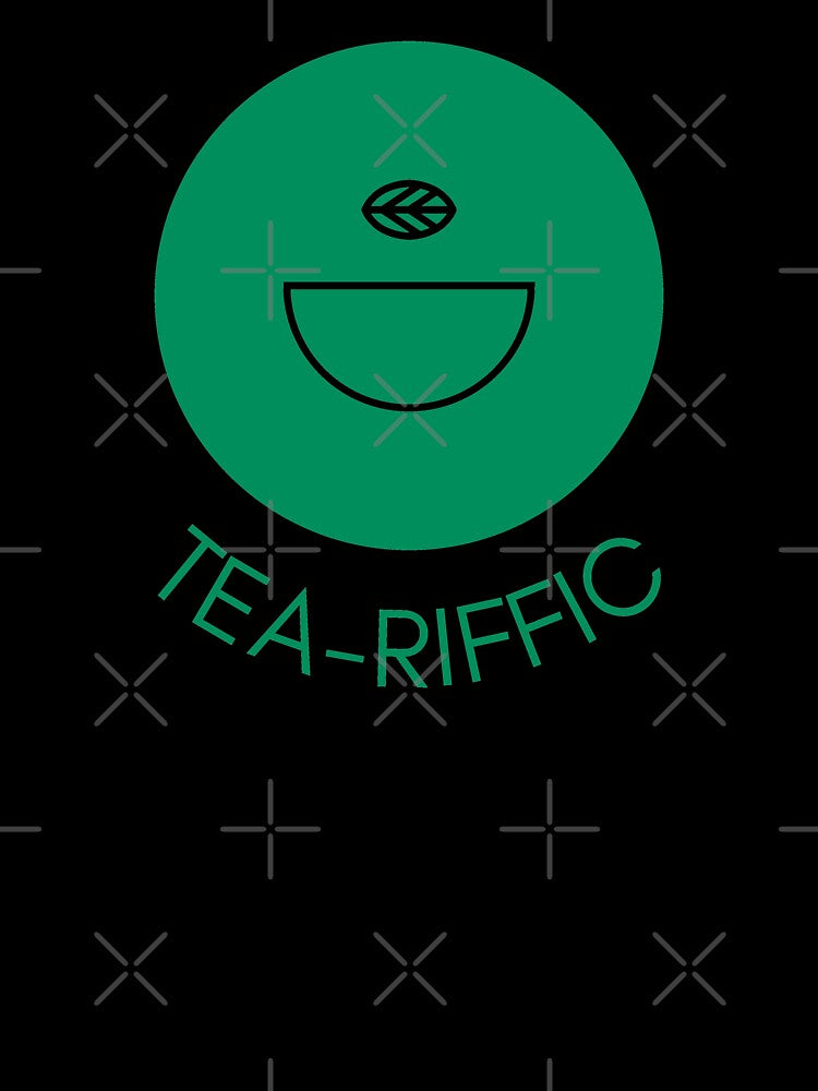 Tea-riffic Minimalist Green Tea Pun by LekkieStudioArt