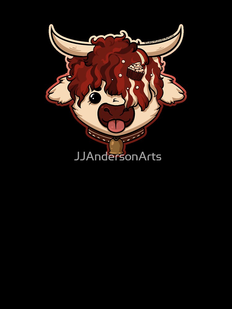 Red Velvet Highland Cow by ElderflowerArtist
