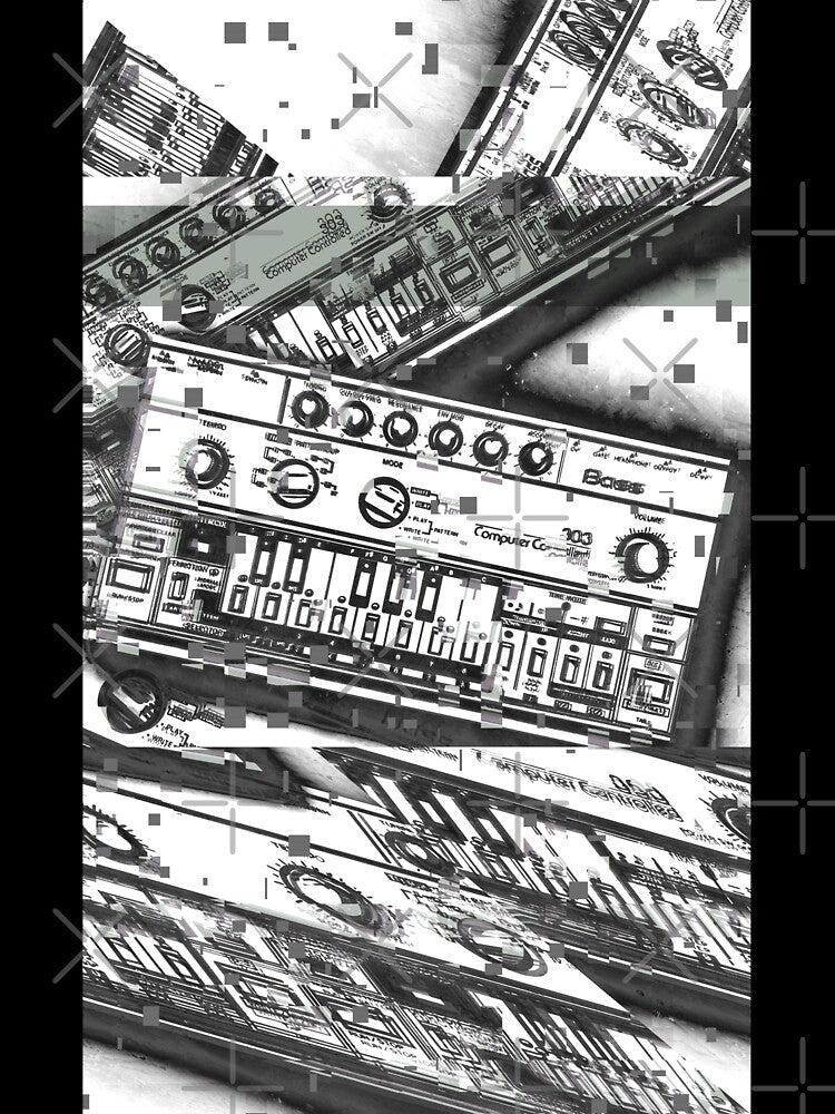 Acid House TB-303 Glitch Art – Techno Synth Design by MELLOWMONDAY_