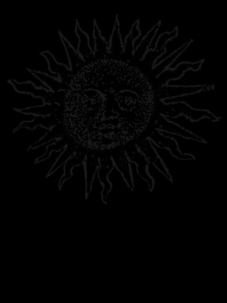 Medieval Sun Engraving - Whimsigoth Aesthetic - Black Version by Arcane Orchid