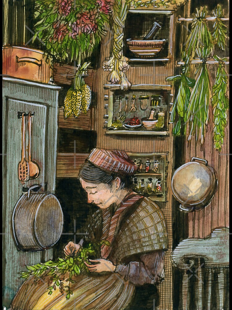 Storybook Kitchen, Spice Rack - Art Print by Lauren Tregenza Fine Art