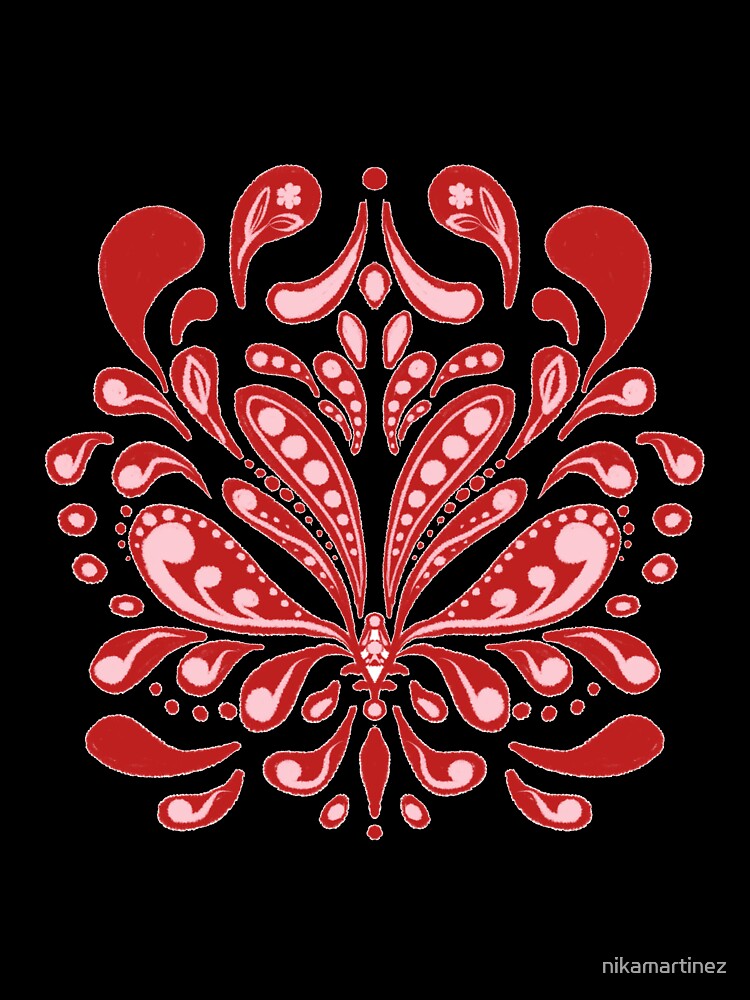 Cottagecore Indie Folk Flower in Red by nikamartinez