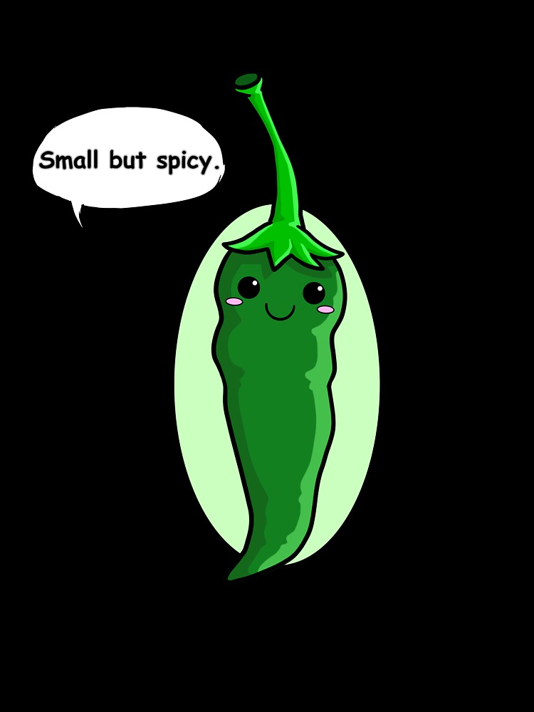 Small But Spicy Funny Chili Pepper Pun – Cute Cartoon Food Sticker by RositaArtStudio