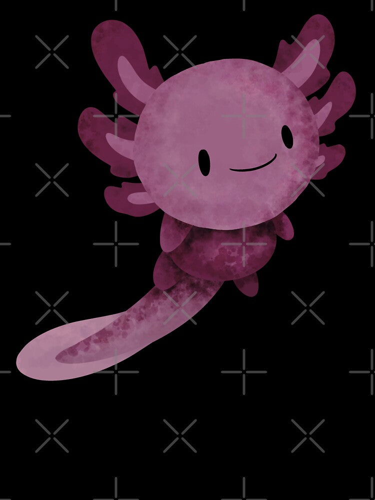 Cute Axolotl Happy Dark Pink by NinniSilver