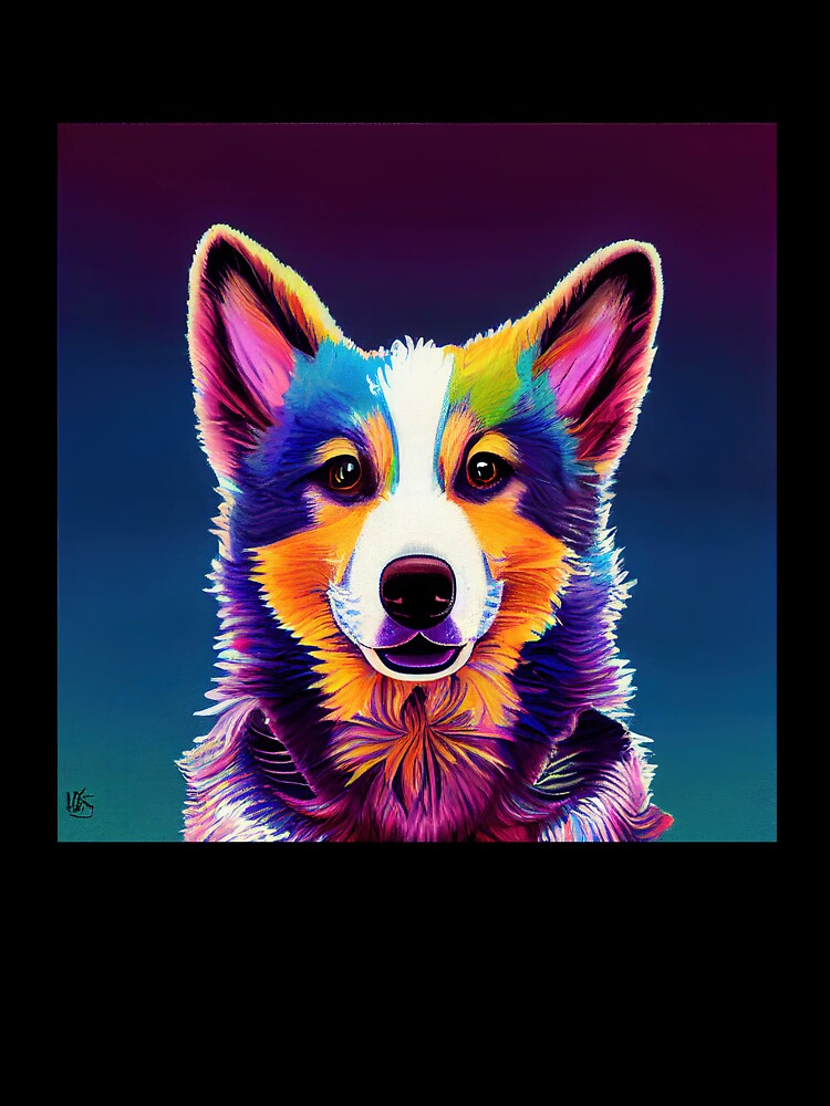 psychedelic happy corgi by Aliveforfun