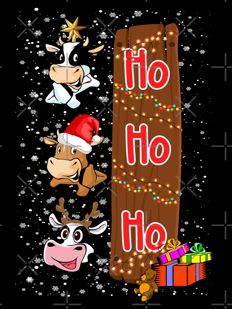 Christmas Heifer Santa Hat Christmas Lights Cow Lovers by reginaturner