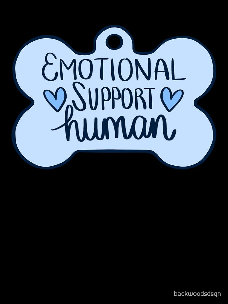 Emotional Support Human – Funny Vet Med Dog Tag Design for Veterinary Staff & Techs by backwoodsdsgn