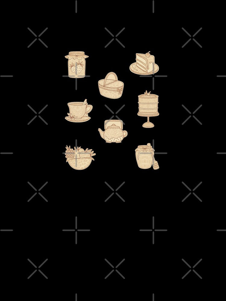 Cottagecore Beige Sketched Food Kitchen Set by zoeyyyrose