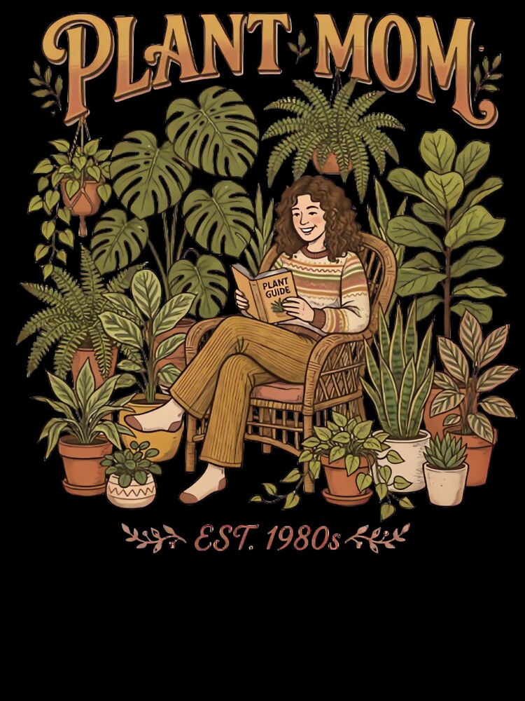 Vintage Plant Mom Design Cozy Botanical Houseplants Illustration by urbinet