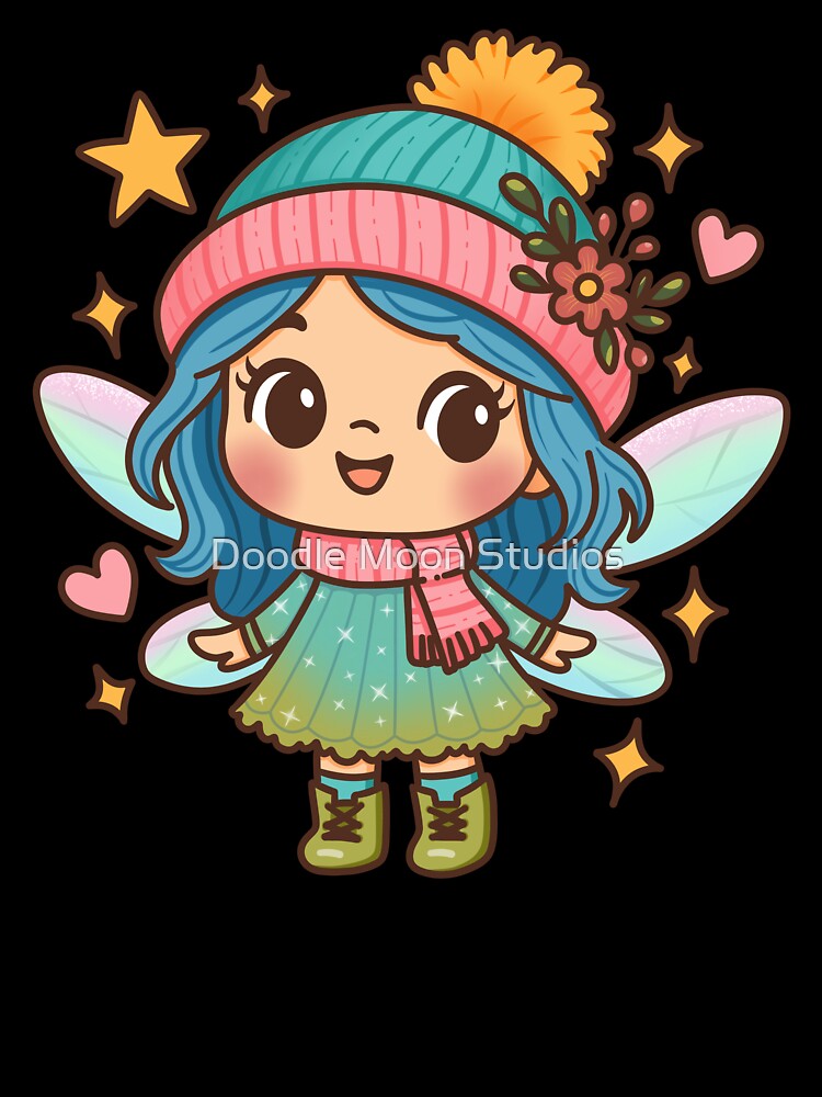 Cute Winter Fairy Kawaii Pastel Fantasy Art by Doodle Moon Studios