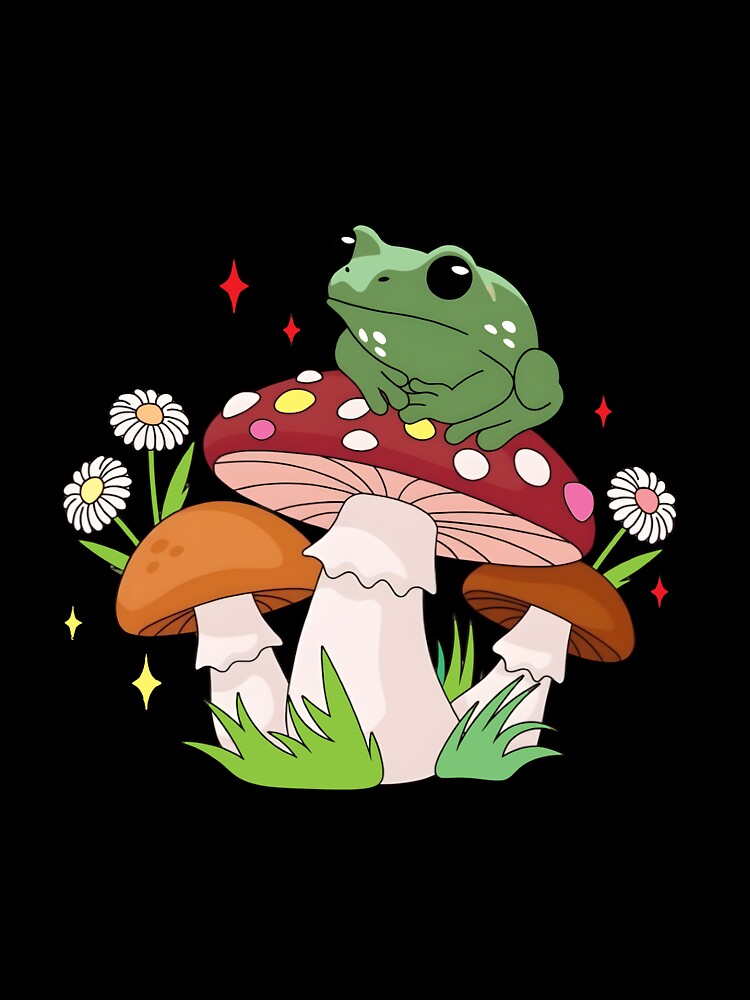 Cute Frog Sitting on Mushrooms by PholPol1959