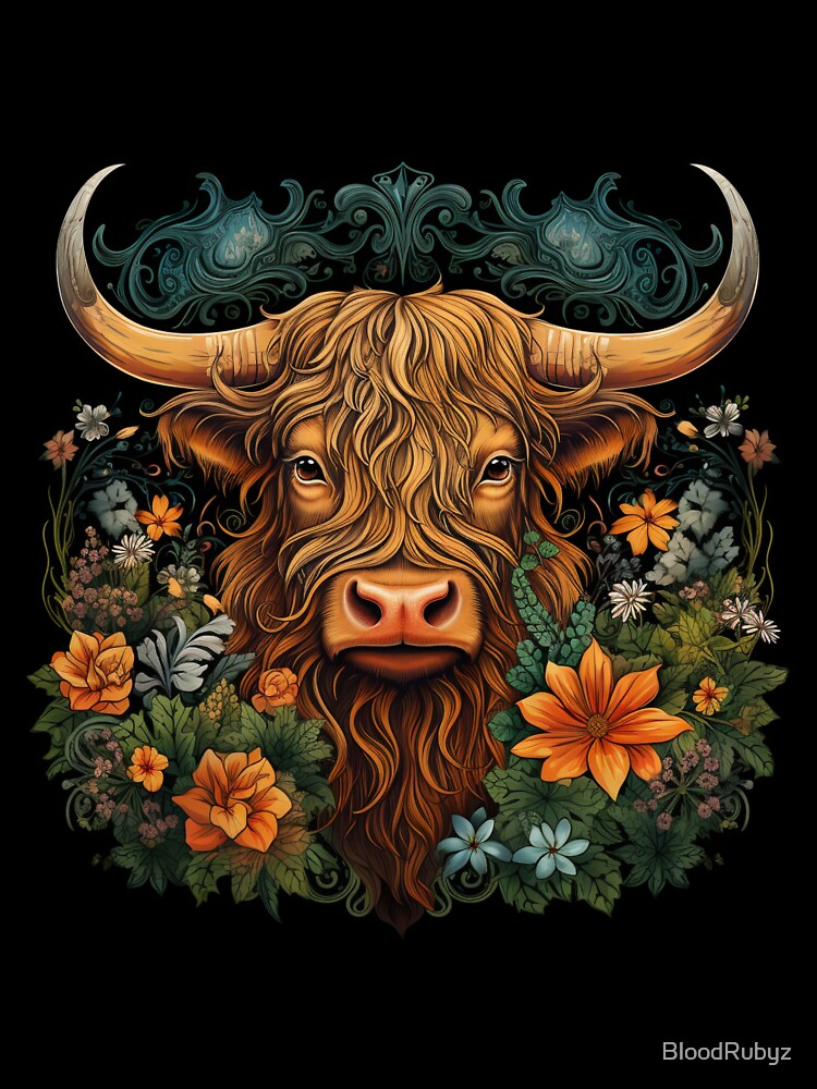 Highland cow by BloodRubyz