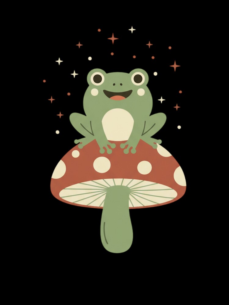 Whimsical Frog on Mushroom by YasmaShop