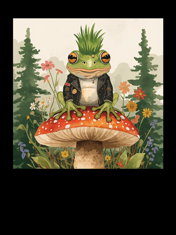 Punk Frog on Rebellious Mushroom by jrdesigns8112