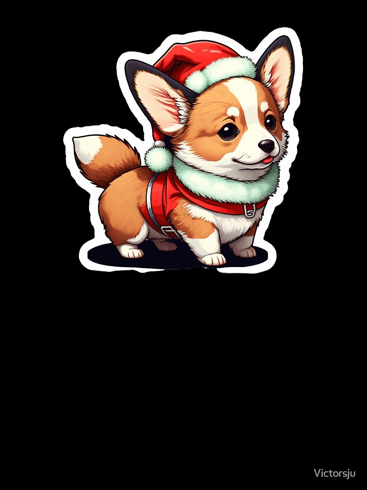 Cute baby corgi with santa claus outfit by Victorsju