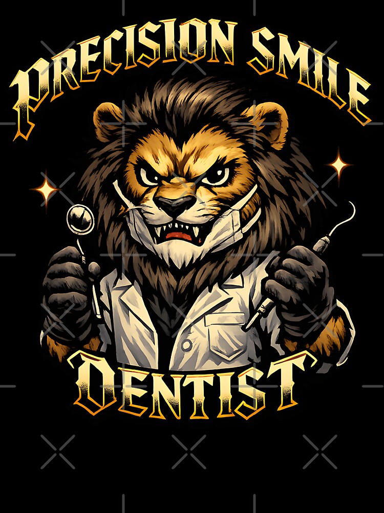 Gothic Lion Dentist Precision Smile Dental Professional Appreciation Gift National Dentist Day Orthodontist Oral Surgeon Dental Hygienist Motivation Design by ClinicalHubs