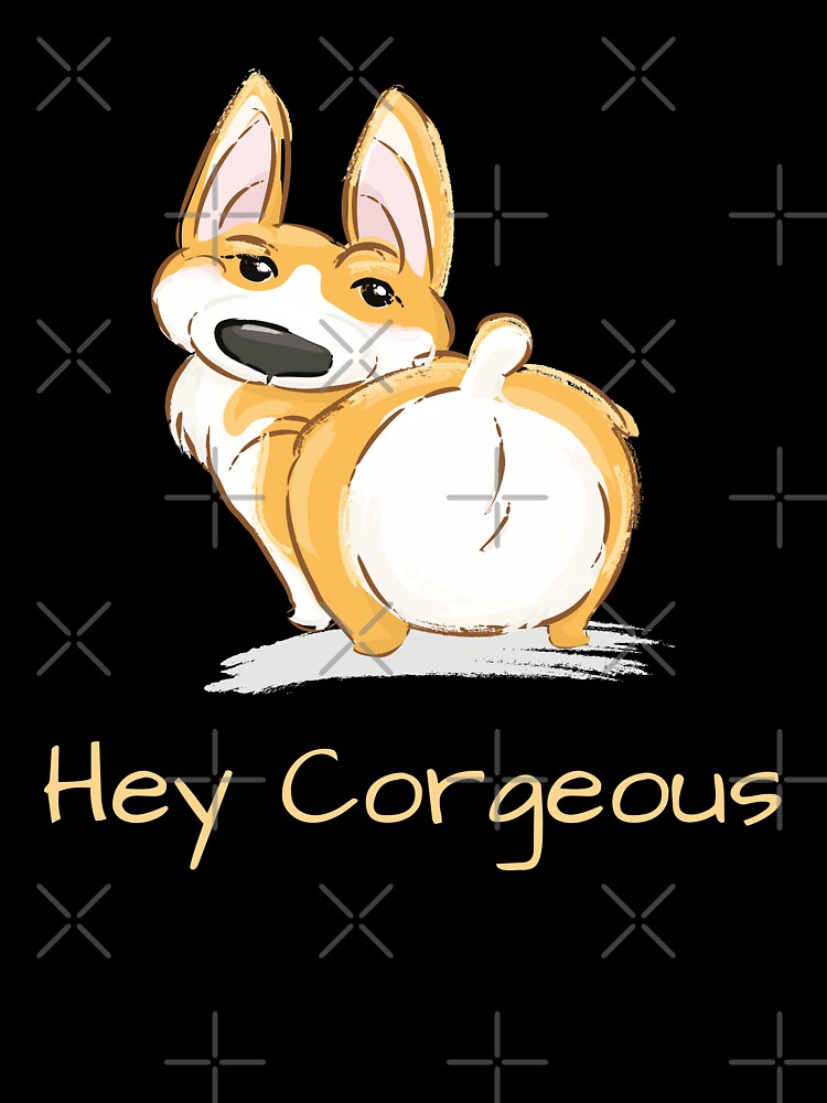 Hey Corgeous Cute Corgi Illustration by CLPDesignLab