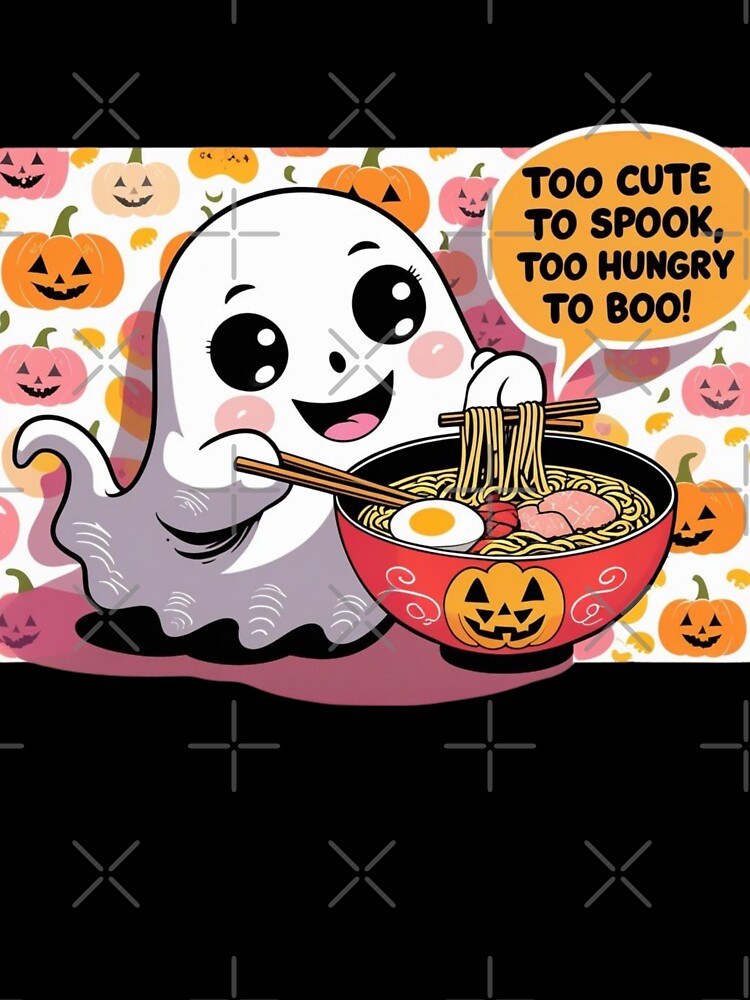 Kawaii Ghost Eating Ramen – Too Cute to Scary by All Creative Designer