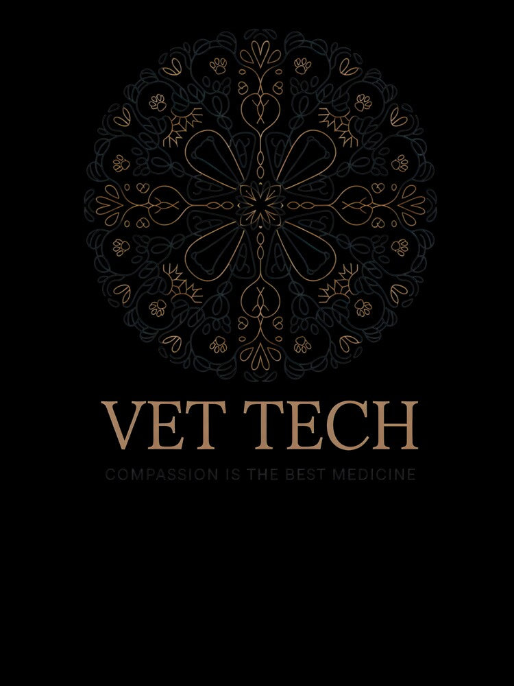 Vet Tech Mandala Compassion Is The Best Medicine — Premium Fine Line Art Veterinary Technician Gift Shirt by CottonFirst