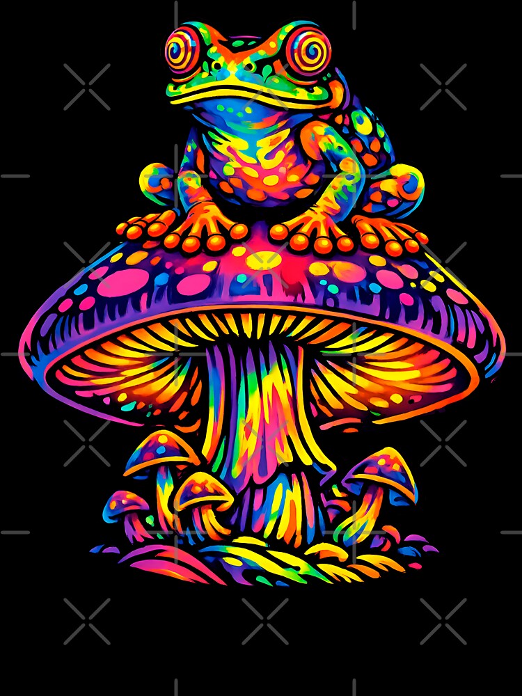 Psychonaut Frog - Psychedelic Cosmic Toad on Trippy Mushroom by RustedToad