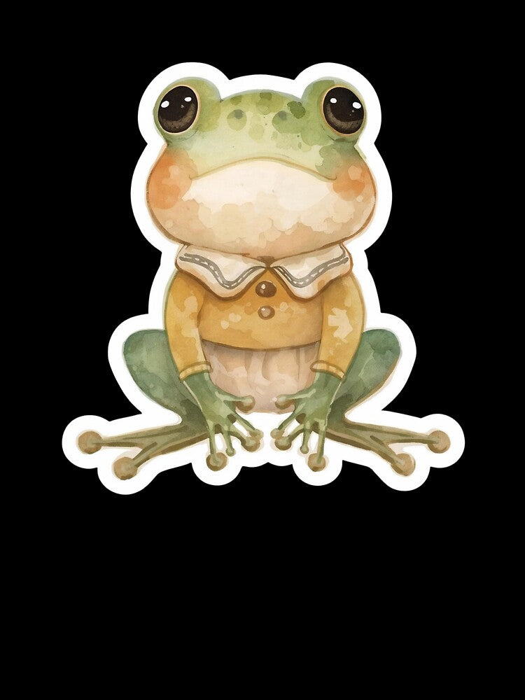 Cute Frog Sitting on a Mushroom by Happy4uuuu
