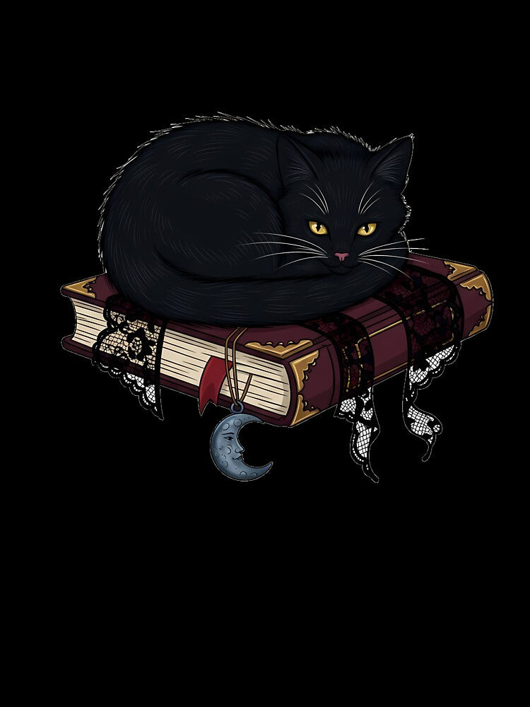 Black Lace Spellbook Cat by IllumeInk