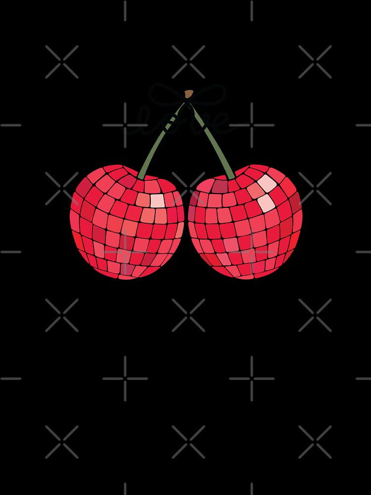Disco Cherry Mosaic Pattern – Retro Fruit Art by station-one