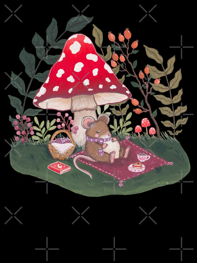 Cute Little Mouse Picnic by WildWoodPrint