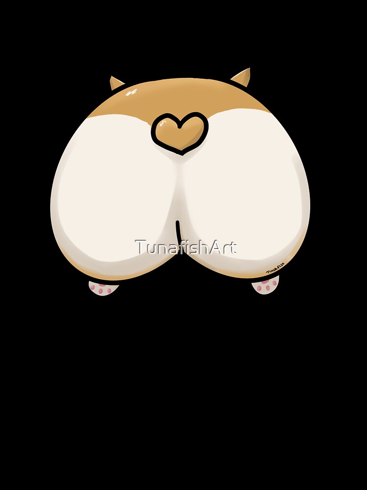 Cute Heart Corgi Butt Bum by TunafishArt