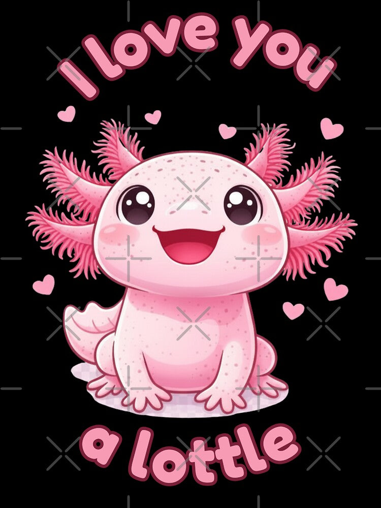I Love You A Lottle Cute Axolotl Kawaii Valentine Gift by Dianefromamsterdam
