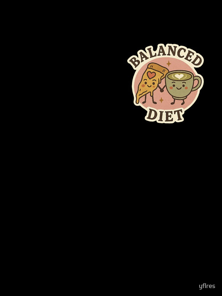 Balanced Diet – Matcha & Pizza Sticker | Cute Vintage Kawaii Coquette Food by yflres