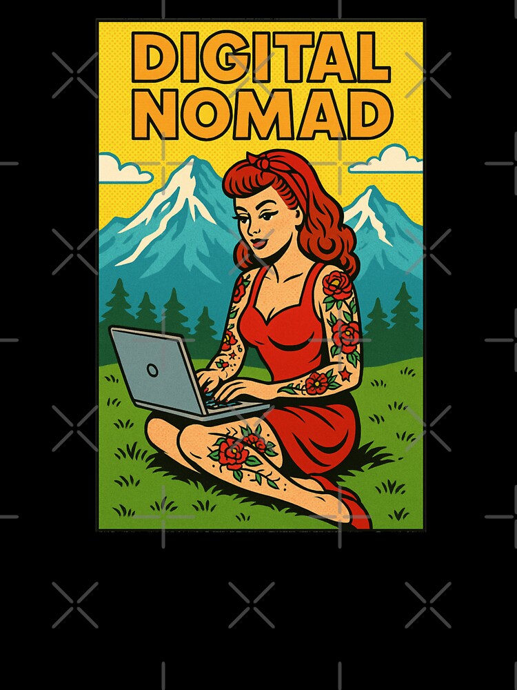 Digital nomad mountain pinup by VANLIFE.