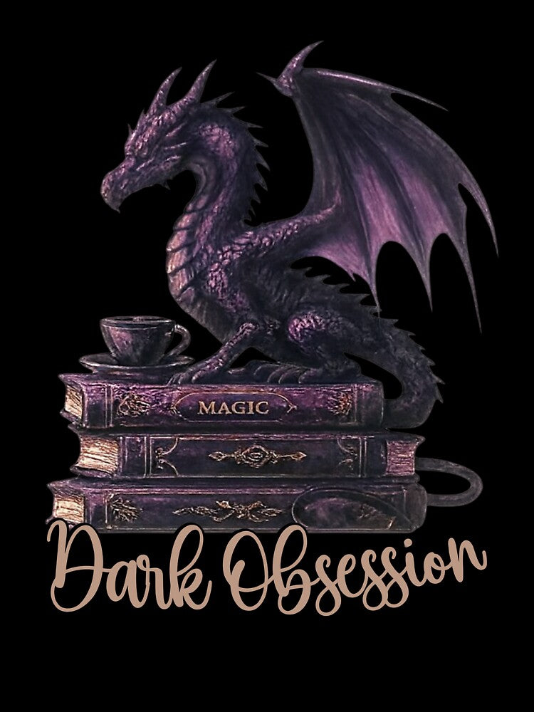 Dark Romance Book Dragon Art by CottonandQuill