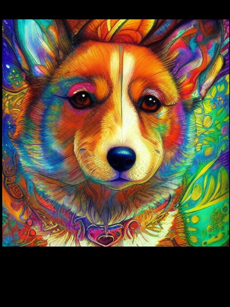 Tribal Corgi Dog Art 3 by DiatomDesigns