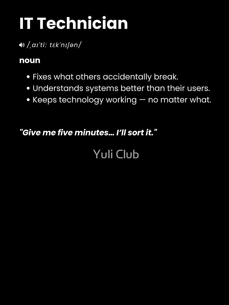 IT Technician Definition | Funny Tech Support Gift by Yuli Club