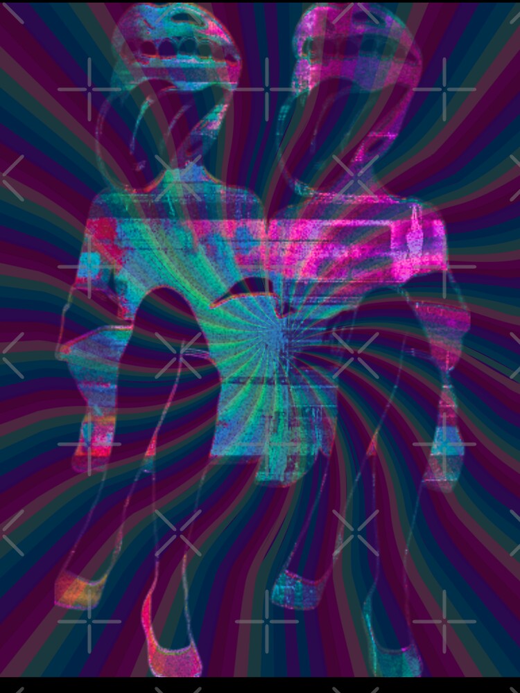 Psychedelic Double Vision | Trippy Glitchcore Optical Illusion Art by BoneandBloomCo