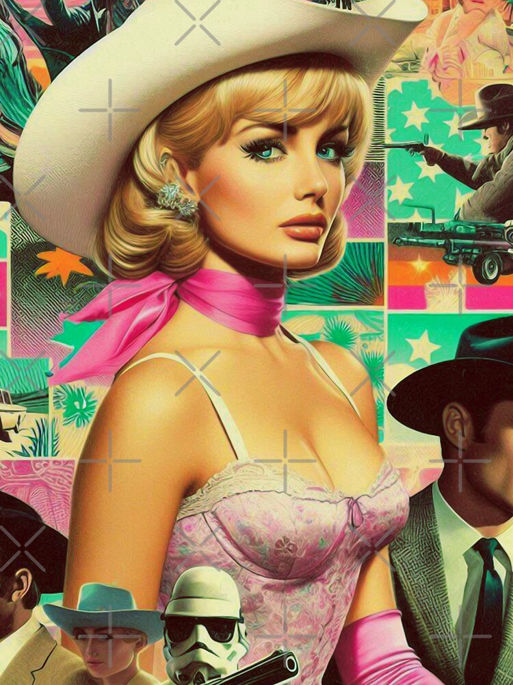 Retrowave Cowgirl Collage by PulpVintage