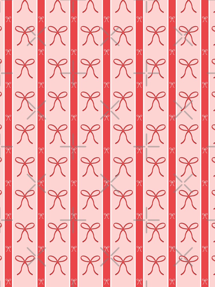 Red Bow Stripe Seamless Pattern by Zaya_art