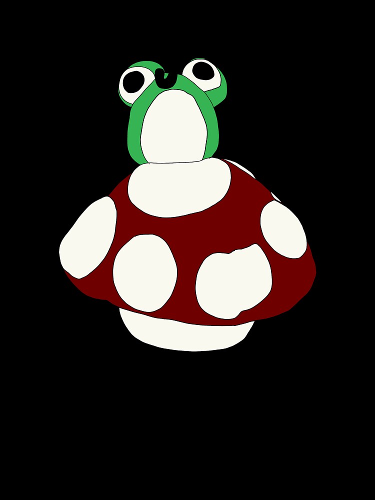 frog on mushroom by rex Eades