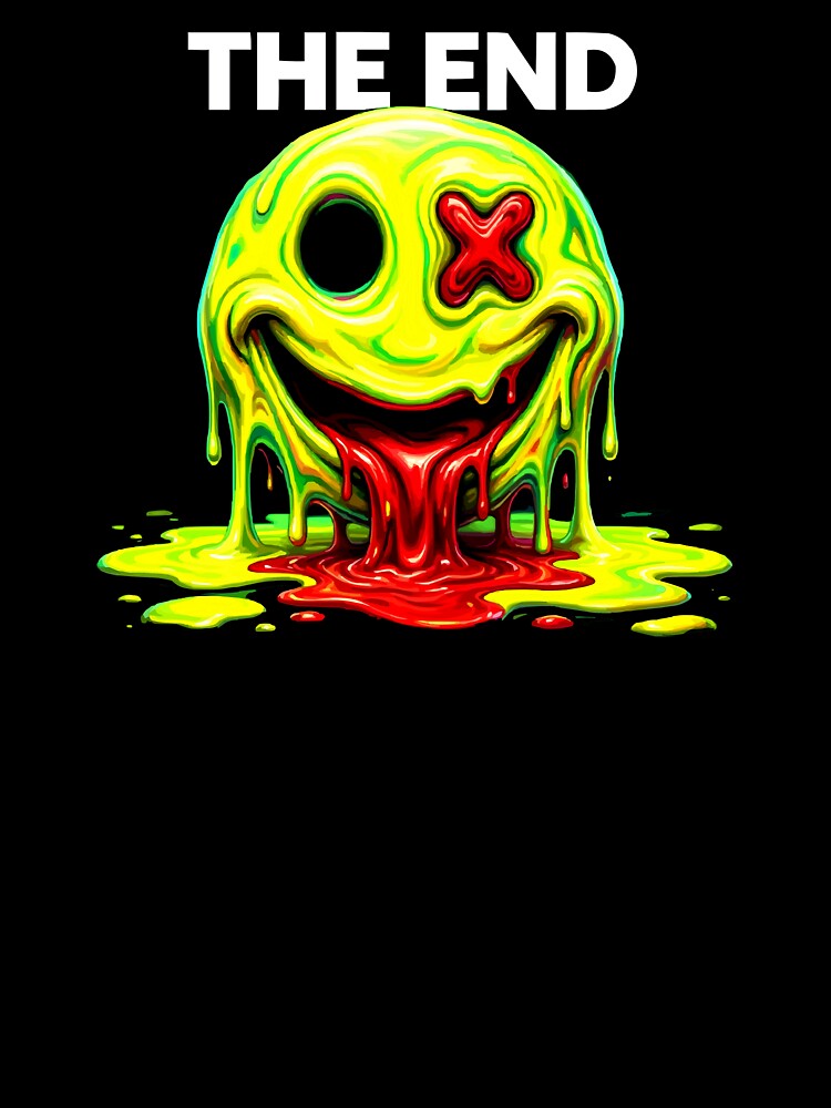 Acid Smiley Graphic T-Shirt The End Rave Streetwear by VikArtStudio