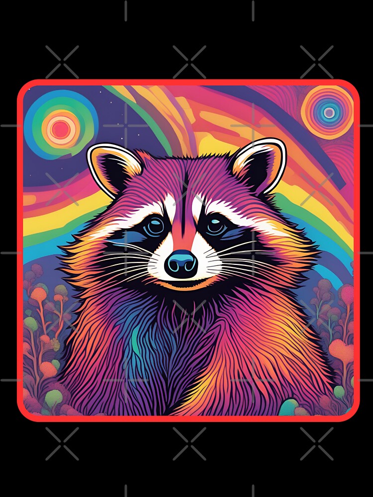 Street Cats Raccoon Psychedelic Art by Pterodak