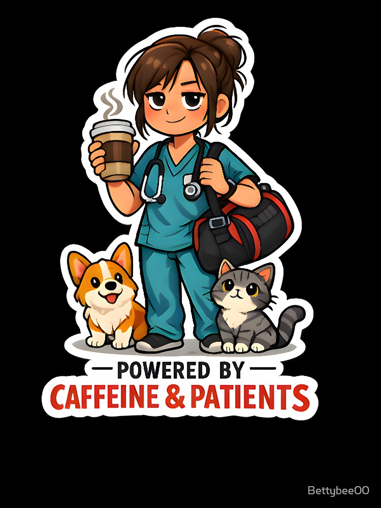 Powered by Caffeine & Patients Vet & Vet Tech Shirt | Veterinary Life Design by Bettybee00
