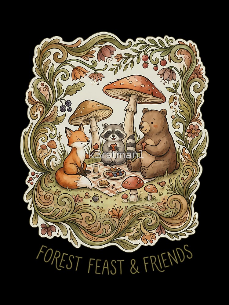 Woodland Animals Forest Feast Picnic Friends by k3rstman1