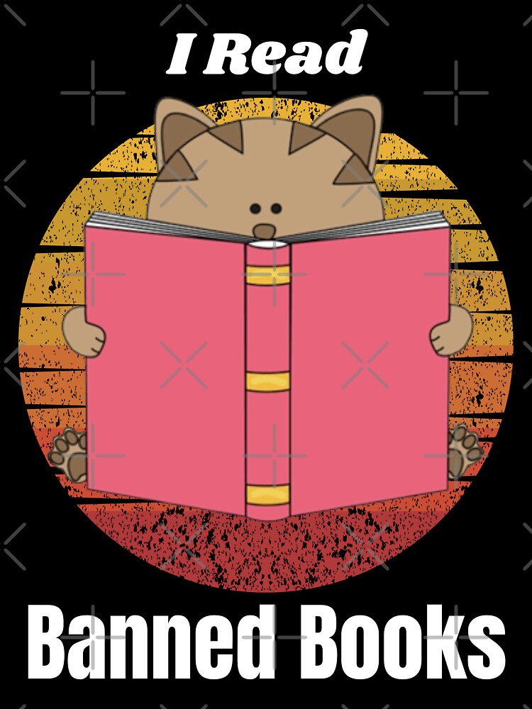 vintage I read what I want funny cat reading banned books by Ovrostore